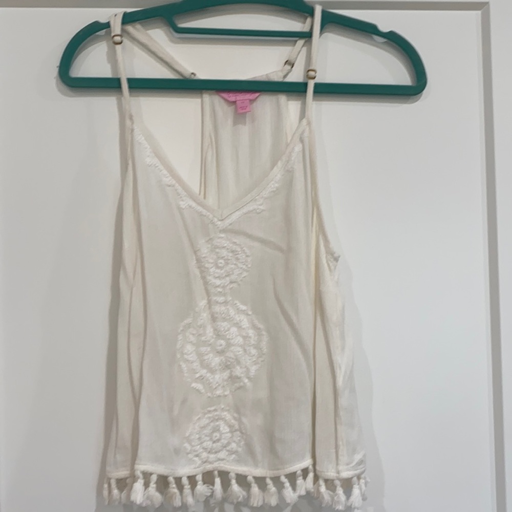 Lilly Pulitzer white cami top size M